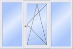 Трехстворчатое поворотно-откидное