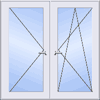 Двухстворчатое поворотное, поворотно-откидное